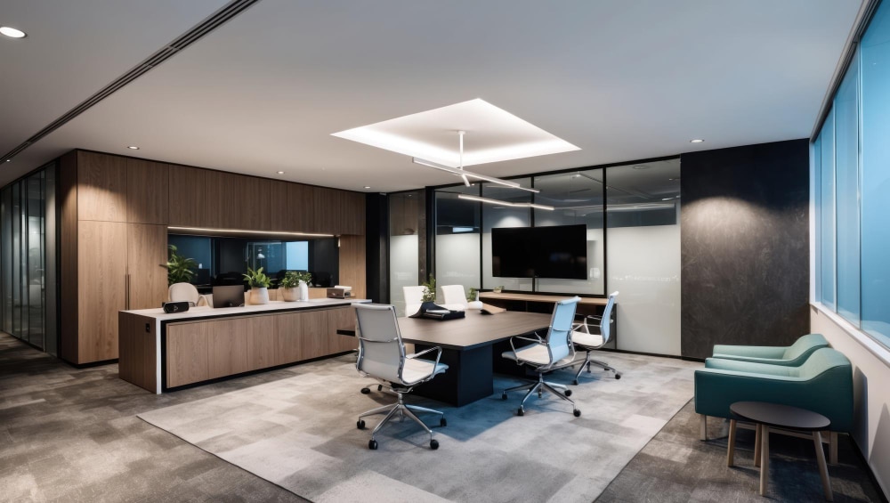 office interior design with meeting room